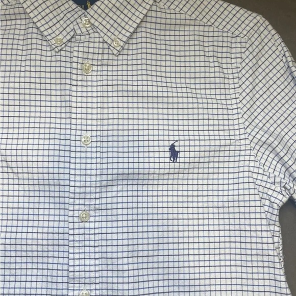 Polo Ralph Lauren Custom Fit Button Down Shirt Men's 16 Blue White Striped A1 * - Picture 2 of 4